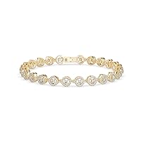 Aretha VVS Certified Elegant Design 14K White/Yellow/Rose Gold, Natural Diamond Tennis Bracelet For Women