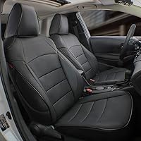 EKR Custom Fit Camry Car Seat Covers for Select Toyota Camry Hybrid 2012 2013 2014 2015 2016 2017 - Full Set,Leather (Black)