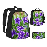 Hyacinth Flowers Backpack, Laptop Backpack With Lunch Bag And Storage Box 3 Piece Set, 15 Inch Large Backpack