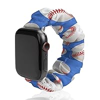 Baseballs Elastic Scrunchie Watch Bands Funny Replacement Bracelet Strap Compatible with IWatch Series 6 5 4 3 2 1 38mm 40mm 42mm 44mm