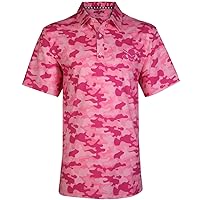 Tattoo Golf Mens Pink Camo Cool-Stretch Golf Shirt