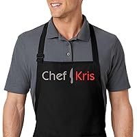 Embroidered Chef Apron with Custom Name a Great Gift Adult Premium Quality Add a Name Apron for Men and Women - Cooking Gift