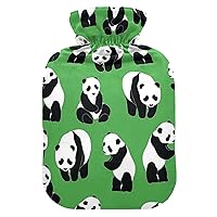 Hot Water Bottles with Cover Panda Hot Water Bag for Pain Relief, Headaches, Heating Bottles 2 Liter