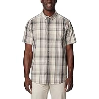 Columbia Men's Rapid Rivers II Short Sleeve Shirt, Flint Grey Multi Plaid, Large