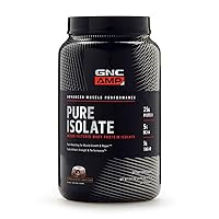 GNC AMP Pure Isolate | Fuels Athletic Strength, Performance and Muscle Growth | Fast Absorbing | 25g Whey Protein Iso with 5g BCAA | 28 Servings | Chocolate Lava Cake