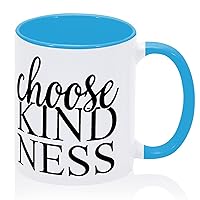 Choose Kind Ness Mug Blue Ceramic Accent Mugs Funny Party Mugs Gift for Graduation Cappuccino Yoghurt 11oz
