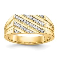 14k Open back Gold Diamond Mens Ring Size 10 Jewelry for Men