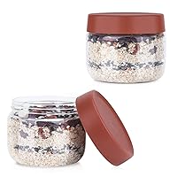 2Pcs Overnight Oats Containers with Lids, 280ml Clear Glass Cookie Jar for Kitchen Counter Leakproof Breakfast Storage Oats Jars for Oatmeal Food Milk Coffee Candy Fruits