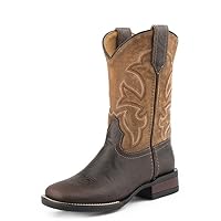 ROPER Kids Girls Monterey Square Toe Western Cowboy Boots Mid-Calf - Brown, Pink