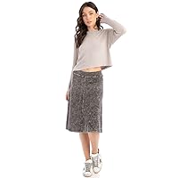Hard Tail Forever Flat Waist Knee Skirt Cotton - Style B-145