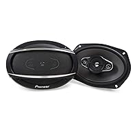 PIONEER TS-A6967S A-Series 6x9 Shallow 4-Way 450 Watts Max Power Black Car Audio Speakers (Pair)
