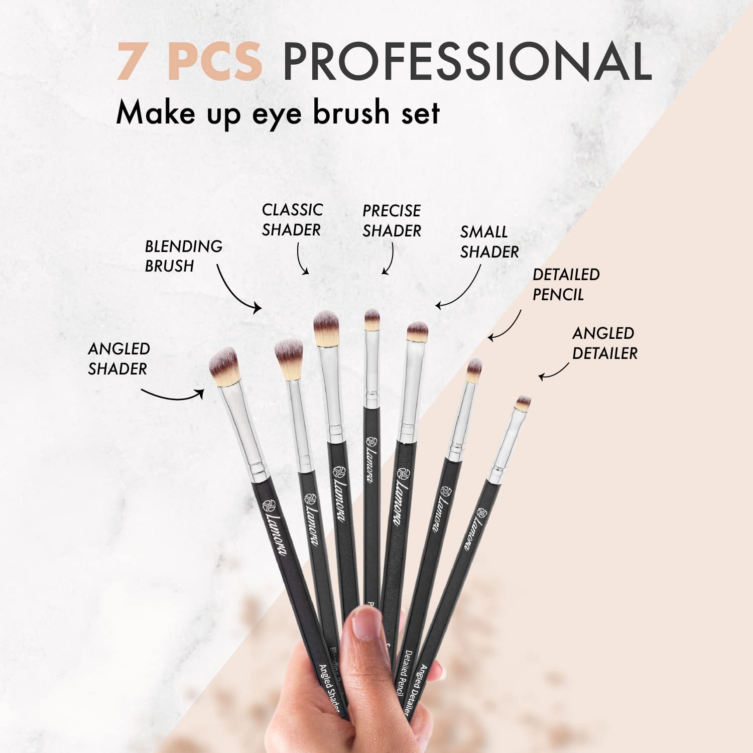 Eye Makeup Brushes Eyeshadow Brush Set - 7pcs Soft Synthetic Eyeshadow Blending Brush Kit - For Blending Eyeshadow, Eyeliner, Crease, Eyebrow - Long Lasting, Apply Better, Flawless Look Makeup