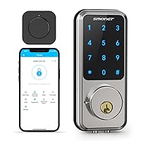 Keyless Entry Door Lock - Smart Door Lock SMONET Electronic Keypad Lock with Gateway Bluetooth WiFi Touchscreen Smart Lock Front Door House Door Smart Deadbolt Work with Alexa for Home Security