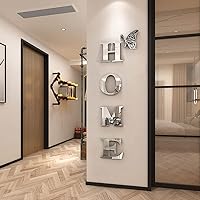Home Wall Decor Letter Signs Acrylic Mirror Wall Stickers Wall Decorations for Living Room Bedroom Home Decor Wall Decals (Silver, 47.2 X 15.7)