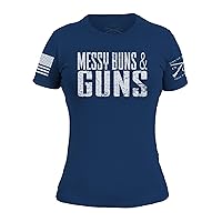 Grunt Style Messy Buns & Guns - Women's T-Shirt