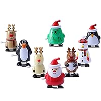 Christmas Wind-Up Toys, 8 PCS Assorted Wind Up Toys Mini Clockwork Toys Playset Kids Party Favors Gift Party Toys Set for Christmas Birthday Children's Day Party (#1)