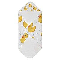Yellow Baby Rubber Duck Baby Bath Towel Girl Hooded Baby Towel Super Soft Baby Towel 4 Layers Bathrobe Blanket Gifts for Newborn Boys Toddler, 30x30 Inch
