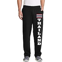 Thailand Open Bottom Black Sweat Pants