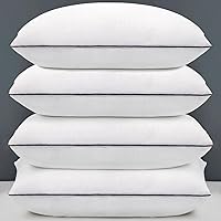 Standard Size Bed Pillows for Sleeping Set of 4,4 Pack Great Support Luxury Hotel Pillows for Side,Stomach and Back Sleepers.