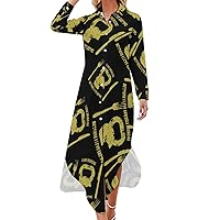 I Like Exercise Because Eating Women Shirt Dress Button Down Maxi Dress Long Swing Dress Casual Party Dresses