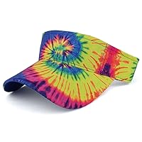 Hippy Tie Dye Printed Colorful Cool Summer Visor Cap