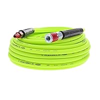 Air Hose with ColorConnex Industrial Type D Coupler and Plug, 1/4 in. x 50 ft., Heavy Duty, Lightweight, Hybrid, ZillaGreen - HFZ1450YW2-D