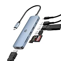 7 in 1 USB C Hub, oditton USB Adapter, 5 Gbps Data Transfer, a Versatile hub with 4K HDMI, 100W PD, USB 3.0 Ports, 2 x USB 2.0 Ports and an SD/TF Card Reader