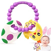 NPET Easter Baby Teething Toy, Cute Easter Egg & Hen Colorful Teetning Toy Baby Toy 3-12 Months Infant Teething Toy, Baby Easter Birthday Gifts for Baby Teething Toy with Easter Egg Easter Gifts Toy