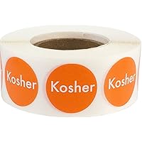 Kosher Food Rotation Labels .75 Inch Round Circle Dots 500 Adhesive Stickers