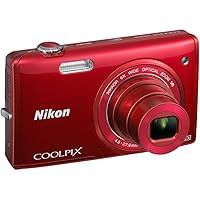 Nikon COOLPIX S5200 Wi-Fi CMOS Digital Camera with 6x Zoom Lens (Red)