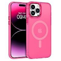 BENTOBEN for iPhone 14 Pro Max Case, Magnetic Phone Case iPhone 14 Pro Max [Compatible with Magsafe] Slim Fit Matte Design Soft Bumper Shockproof Drop Protective Girls Women Boys Men Cover, Hot Pink