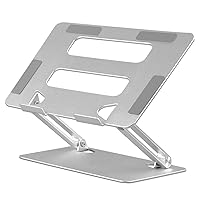 Como Life Aluminum PC / Tablet Table (Compatible with up to 17 inches), PC Stand, Laptop Stand, Tablet Stand, PC, Tablet, Aluminum, Foldable, Anti-Slip, Angle Adjustable, Stepless Adjustment, Heat
