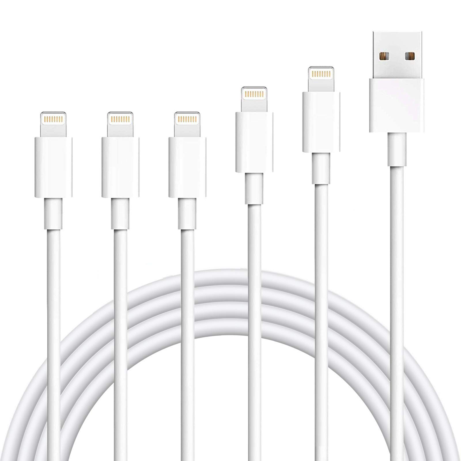 iPhone Charger,Atill 5 Pack 3ft/3ft/3ft/6ft/10ft Lightning Cable iPhone Charging Syncing Cord Charger Cable Compatible iPhone 14/13/12/12Pro/12ProMax/11/11Pro/11Pro MAX/XS/XS MAX/XR/X/8/8Plus/7/7Plus