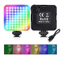 UBeesize RGB LED Video Light for Camera,RGB 72 LED Camera Light 360° Full Color Portable Vlog Photo Lighting,2500-9000K,CRI 95+,2000mAh Rechargeable Lamp Support Magnetic Attraction