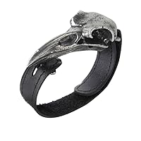 Rabeschadel Raven Skull Leather Bracelet