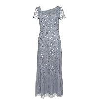 Adrianna Papell Women's Beaded Gown with Short Sleeves
