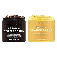 Arabica Coffee Body Scrub & Sweet Orange Body Scrub - Exfoliating Body Scrub – Anti Cellulite Scrub Helps Fight Stretch Marks, Cellulite, Veins and Eczema – Gift for Women - 10 oz