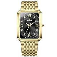 YXBQueen Men's Watches Luxury Fashion Analog Waterproof Quartz Wristwatches with Date Stainless Steel Mesh Band Gold