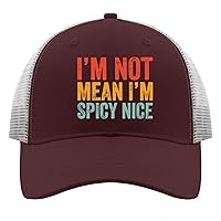 I'm Not Mean I'm Spicy Nice Hats USA Hat Apricot Men Hats Gifts for Mom Outdoor Hats