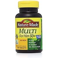 Multi for Him 50+ Dietary Supplement Tablets 90 ea (Pack of 4)