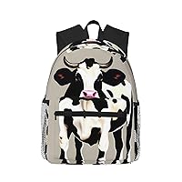 Cow Black Spot Unisex Backpack Double Shoulder Daypack,Lightweight Bag Casual Bag Travel Rucksack
