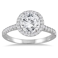 2 Carat TW Halo Diamond Engagement Ring in 14K White Gold (J-K Color, I2-I3 Clarity)