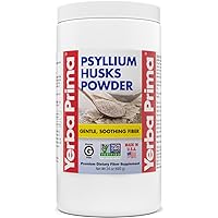 Yerba Prima Psyllium Husk Powder - 24 oz - Fine Ground, Unflavored, Sugar Free - Natural Fiber Supplement - Also for Baking - Contains Both Soluble & Insoluble Bulk for Regularity Support