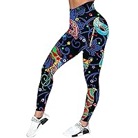 SNKSDGM Womens High Waist Yoga Pants Pocketed Tummy Control Slimming Comfort Running Fitness Leggings Pants