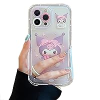 Cute Phone Case Compatible with iPhone 13 Pro Max, Kawaii Cartoon Case with Invisible Stand for Women Girls for iPhone 13 Pro Max 6.7 inch,Transparent
