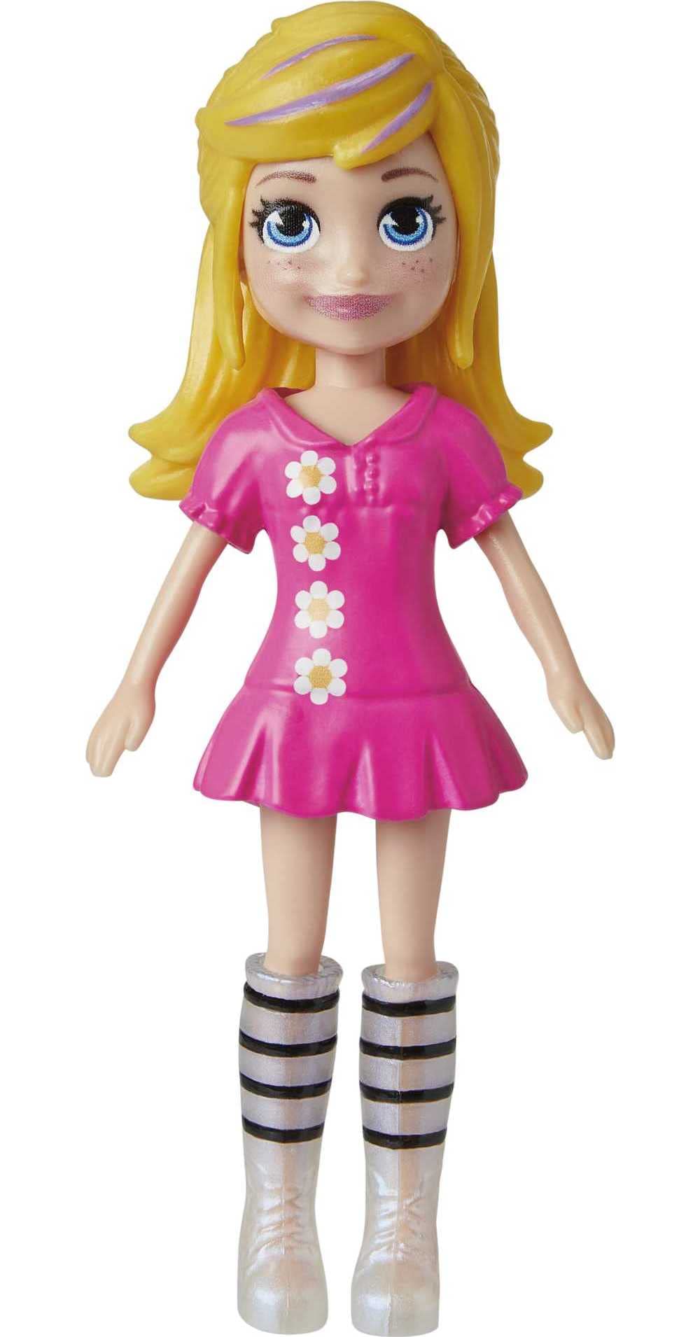 Polly Pocket Travel Toy with 3-Inch Doll and 18 Accessories, Puppy and Flower-Themed Fashion Pack