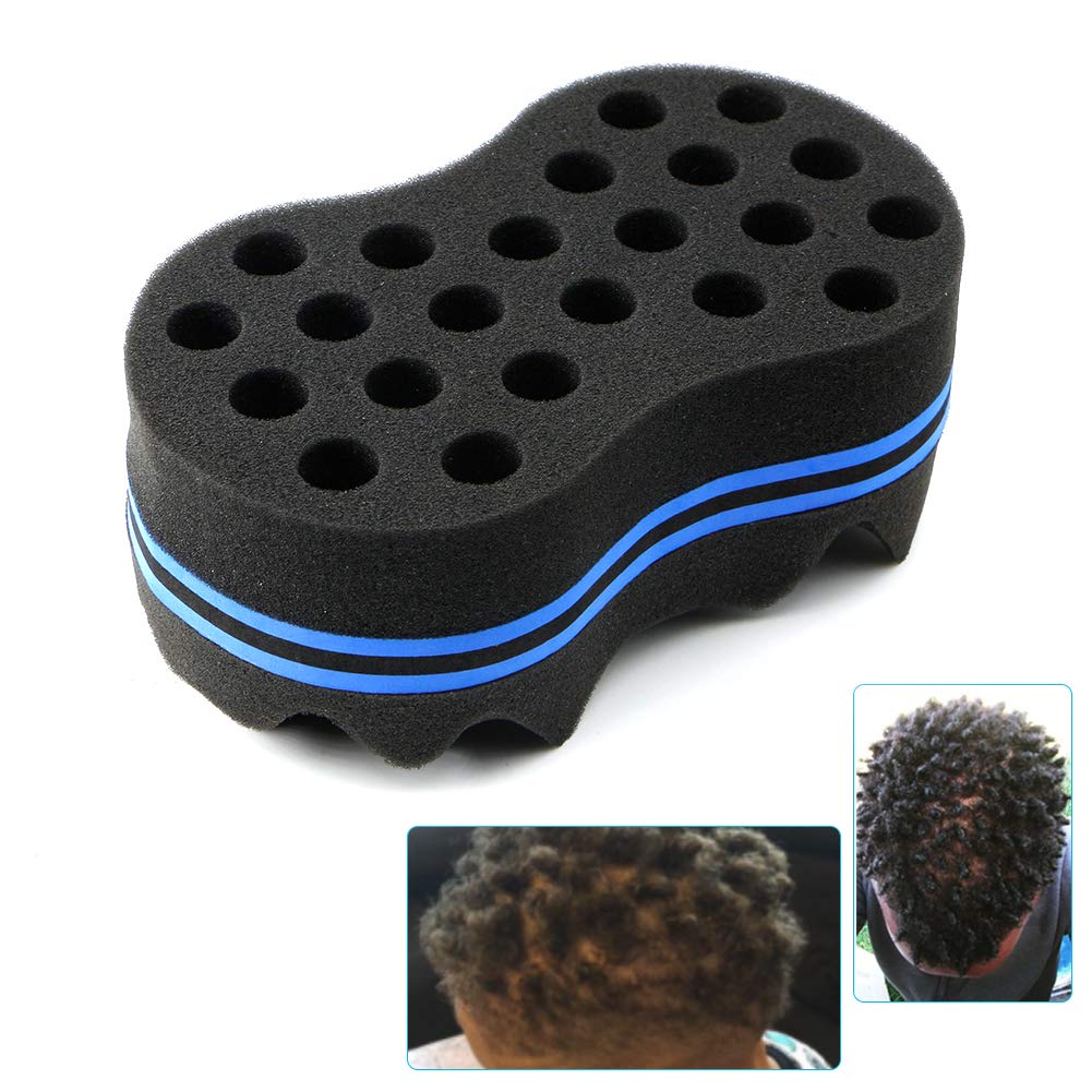 RioRand Hair Sponge Magic Barber Twist Curl Brush Sponge Dreads Locking Afro Coil Comb（Black 2 Count (Pack of 1))