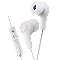 Gumy Gamer, in Ear Earbud Headphones with Mic, Remote, and Mute Switch for Gaming and Chatting, Powerful Sound, Comfortable and Secure Fit, Silicone Ear Pieces S/M/L - HAFX7GW (White)