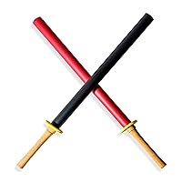 Trademark Innovations Martial Arts Training Equipment Foam Training Sword for Practice (Set of 2),Red and Black, 35
