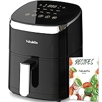Air Fryer, Fabuletta 9 Cooking Functions Electric Air Fryers, Shake Reminder, Powerful 1550W Electric Hot Air Fryer Oilless Cooker, Tempered Glass Display, Dishwasher-Safe & Nonstick, 4 Quart